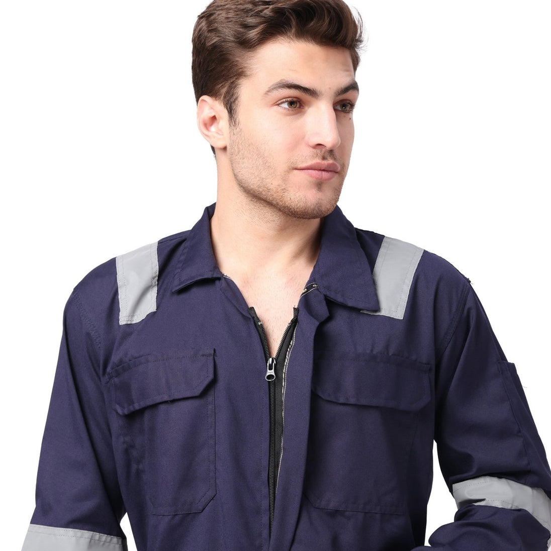 Boiler Suit Coverall with Reflective Tape 200GSM - Uwears®