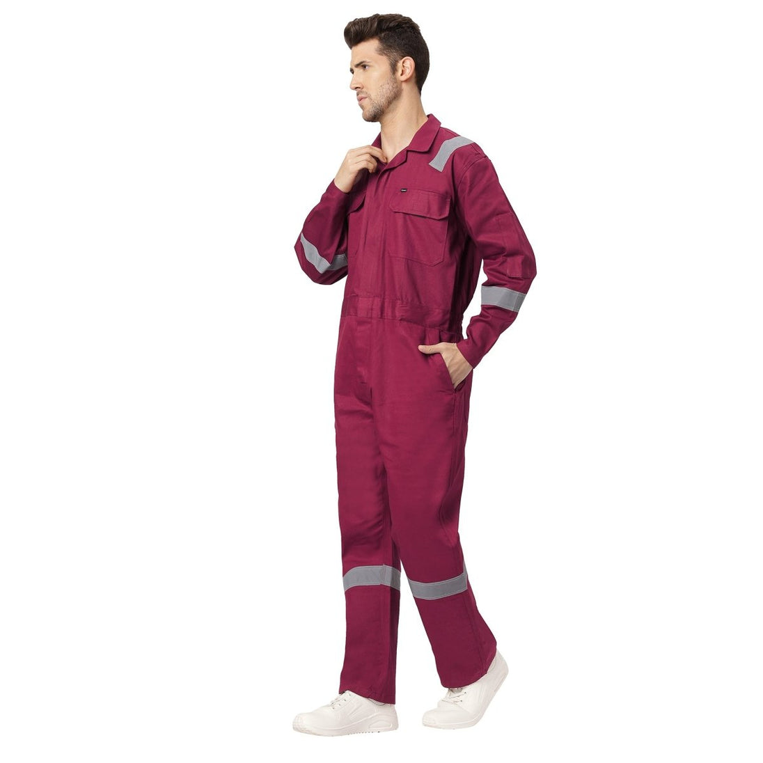 Boiler Suit Coverall with Reflective Tape 240GSM, 100% cotton - Uwears®