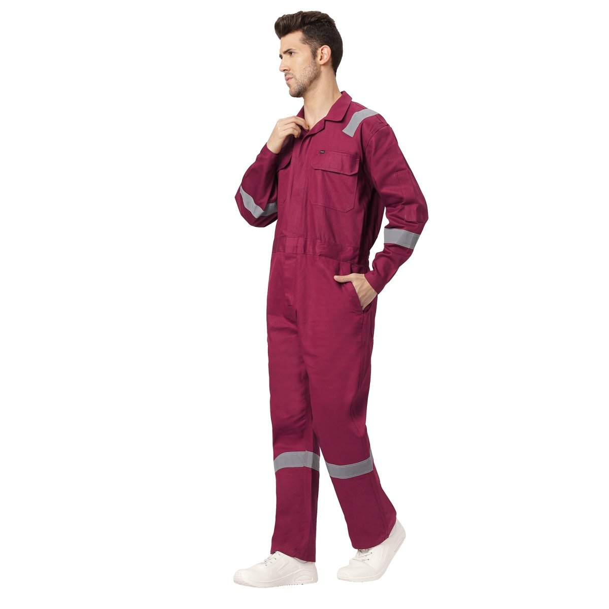 Boiler Suit Coverall with Reflective Tape 240GSM, 100% cotton - Uwears®