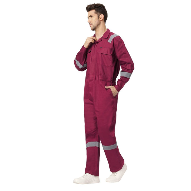 Boiler Suit Coverall with Reflective Tape 240GSM, 100% cotton - Uwears®