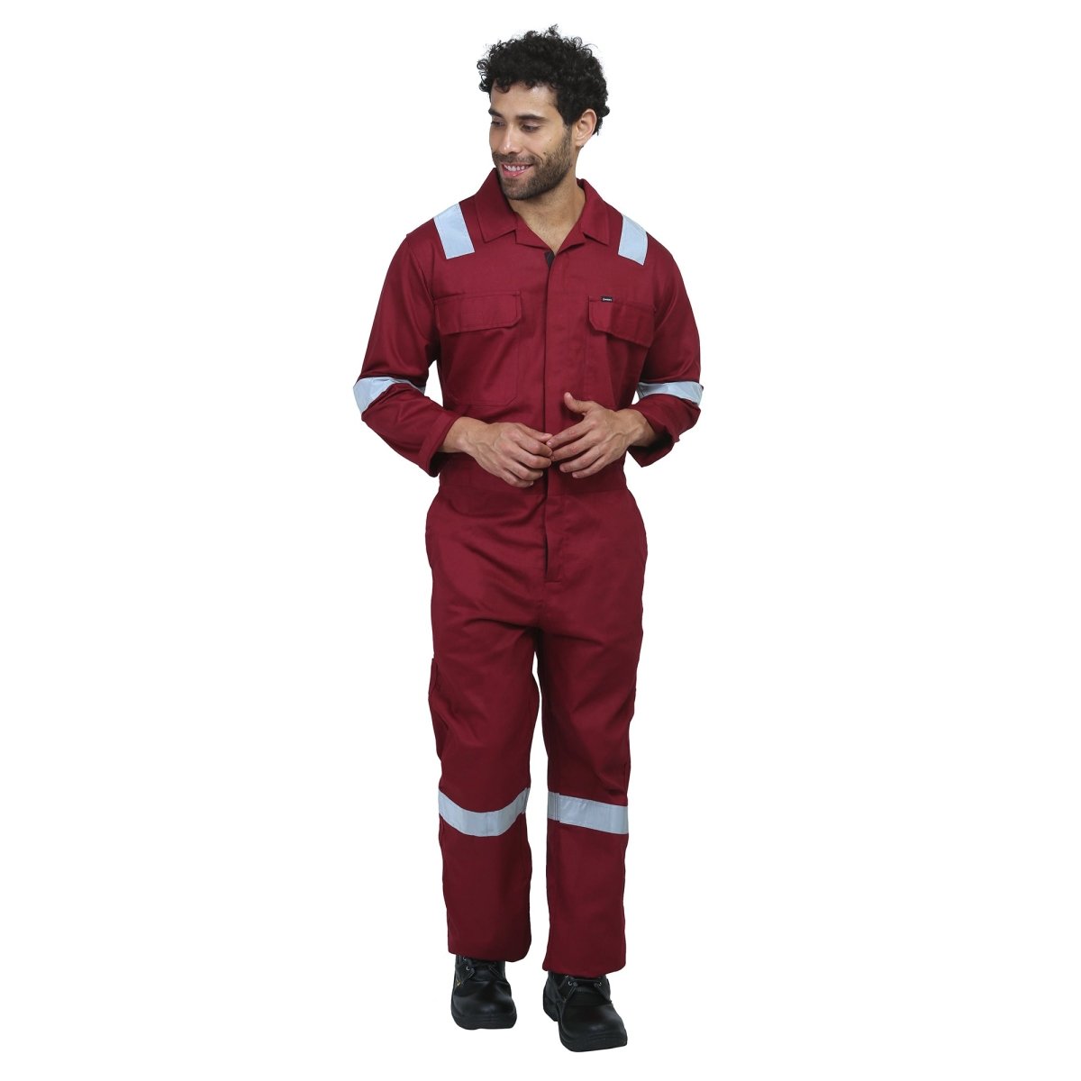 Boiler Suit Coverall with Reflective Tape 240GSM, 100% cotton - Uwears®