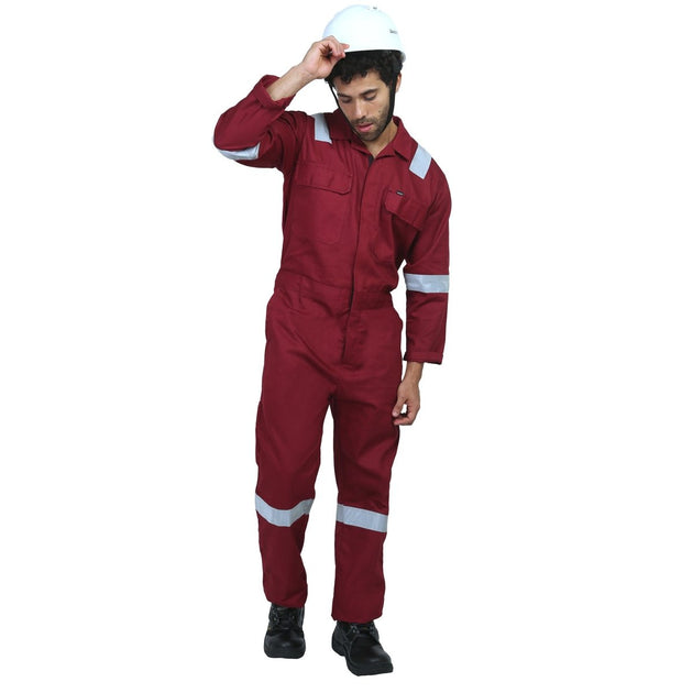 Boiler Suit Coverall with Reflective Tape 240GSM, 100% cotton - Uwears®
