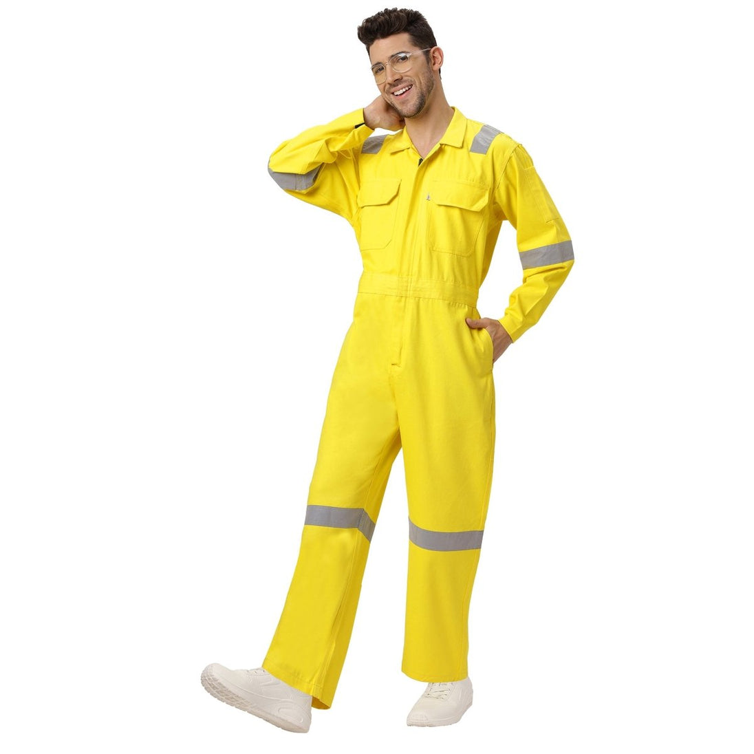 Boiler Suit Coverall with Reflective Tape 240GSM, 100% cotton - Uwears®