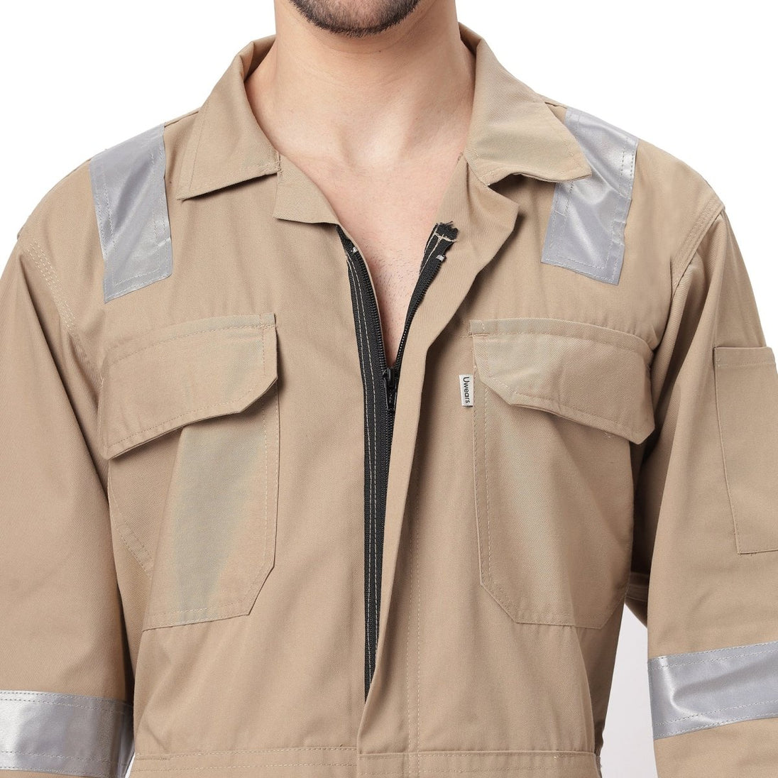 Boiler Suit Coverall with Reflective Tape 240GSM, 100% cotton - Uwears®