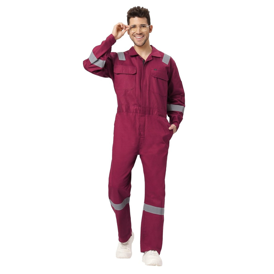 Boiler Suit Coverall with Reflective Tape 240GSM, 100% cotton - Uwears®