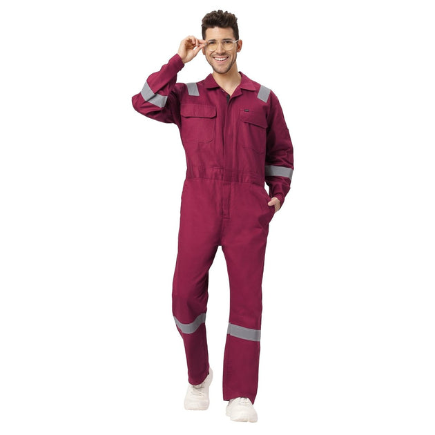 Boiler Suit Coverall with Reflective Tape 240GSM, 100% cotton - Uwears®