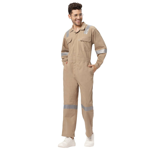 Boiler Suit Coverall with Reflective Tape 240GSM, 100% cotton - Uwears®
