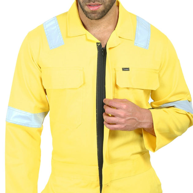 Boiler Suit Coverall with Reflective Tape 240GSM, 100% cotton - Uwears®