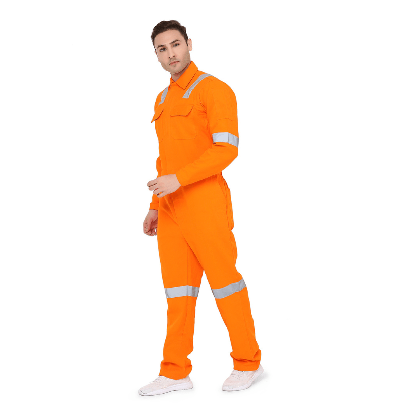 Boiler Suit Coverall with Reflective Tape 240GSM, 100% cotton - Uwears®