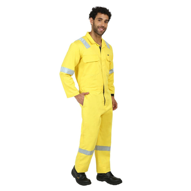 Boiler Suit Coverall with Reflective Tape 240GSM, 100% cotton - Uwears®