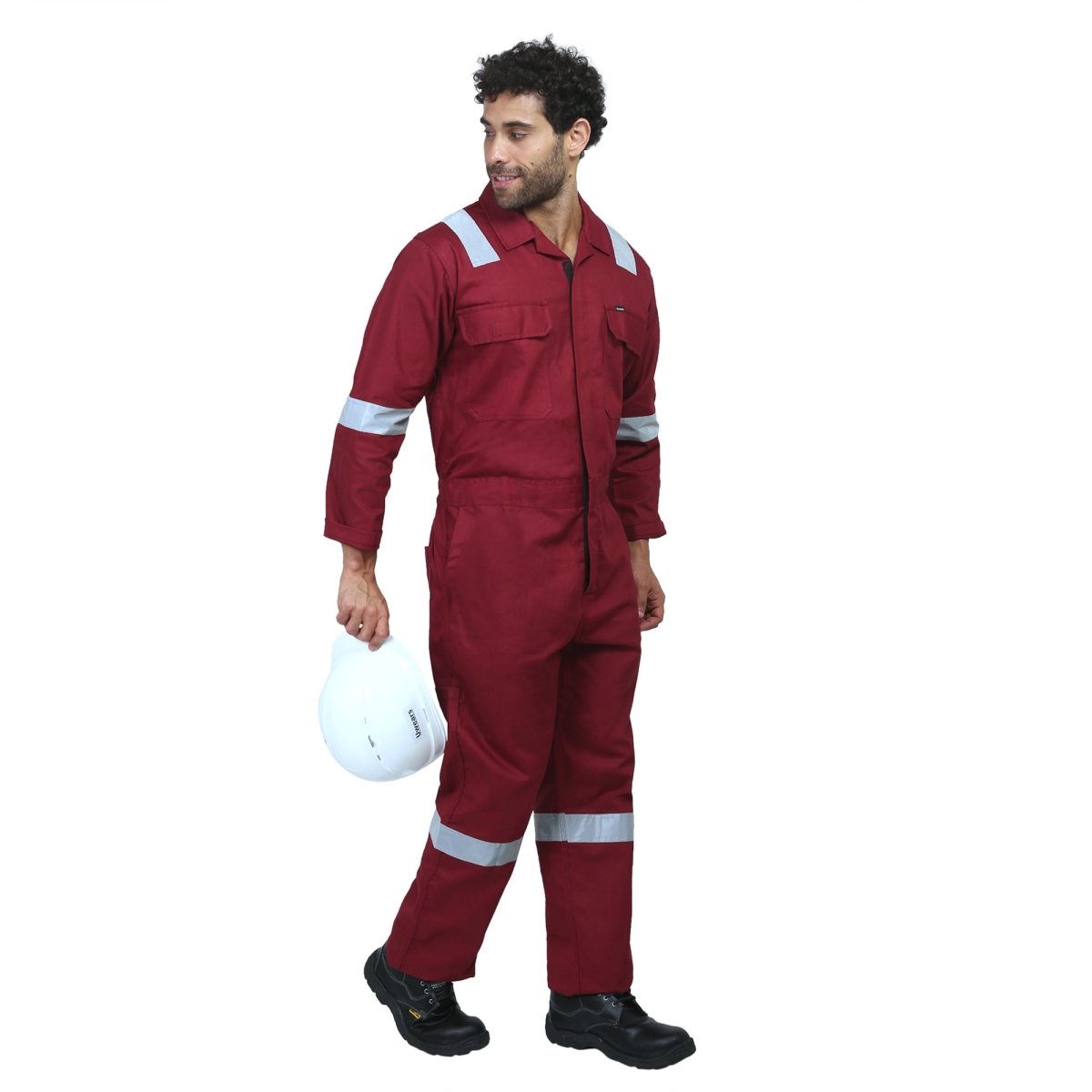 Boiler Suit Coverall with Reflective Tape 240GSM, 100% cotton - Uwears®