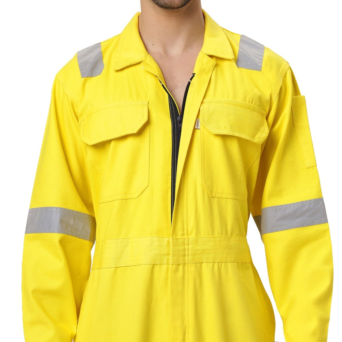 Boiler Suit Coverall with Reflective Tape 240GSM, 100% cotton - Uwears®