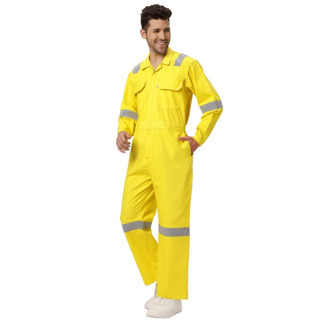 Boiler Suit Coverall with Reflective Tape 240GSM, 100% cotton - Uwears®