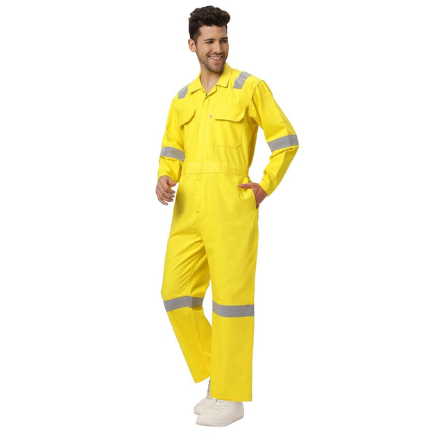 Boiler Suit Coverall with Reflective Tape 240GSM, 100% cotton - Uwears®
