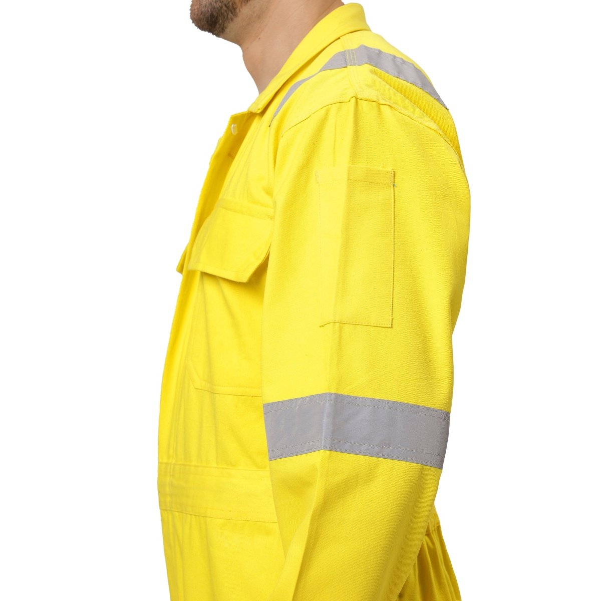 Boiler Suit Coverall with Reflective Tape 240GSM, 100% cotton - Uwears®
