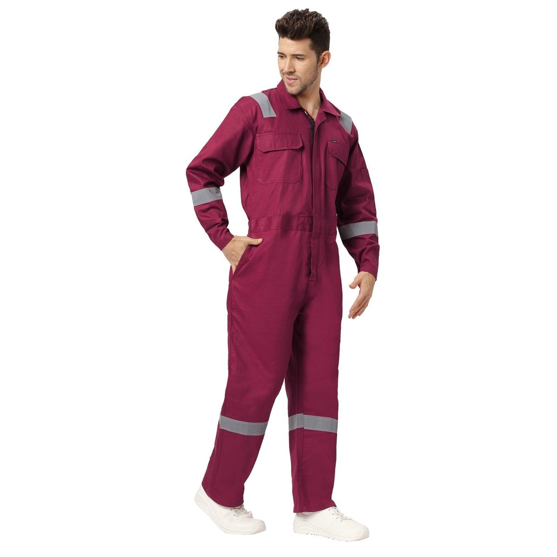 Boiler Suit Coverall with Reflective Tape 240GSM, 100% cotton - Uwears®