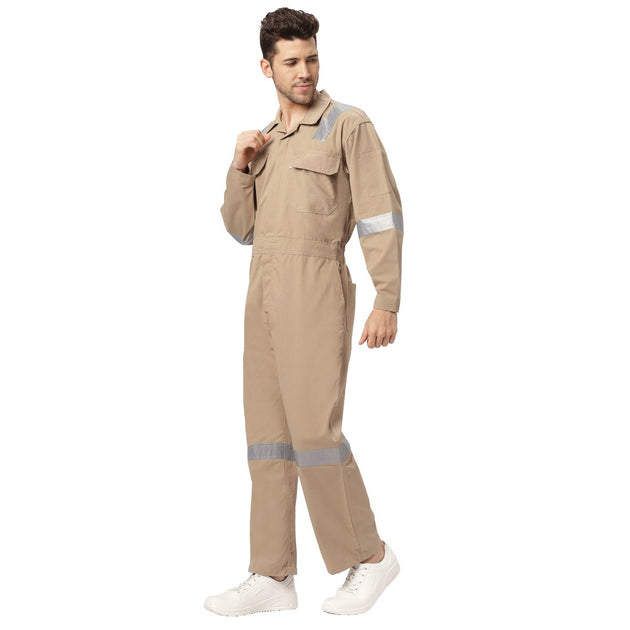 Boiler Suit Coverall with Reflective Tape 240GSM, 100% cotton - Uwears®