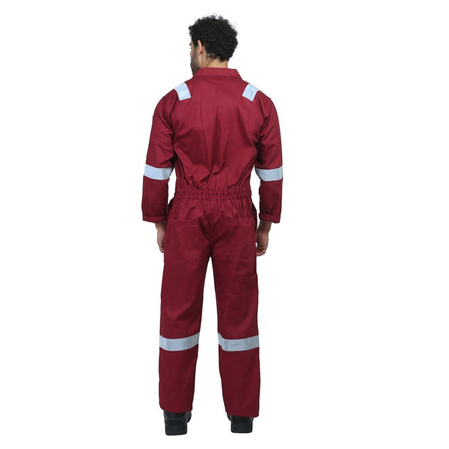 Boiler Suit Coverall with Reflective Tape 240GSM, 100% cotton - Uwears®