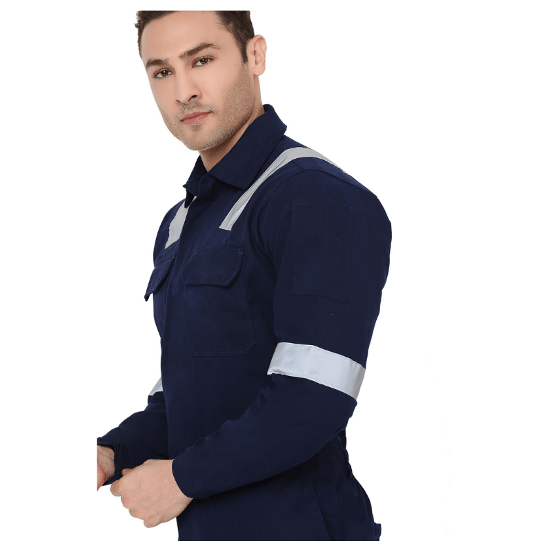 Boiler Suit Coverall with Reflective Tape 240GSM, 100% cotton - Uwears®