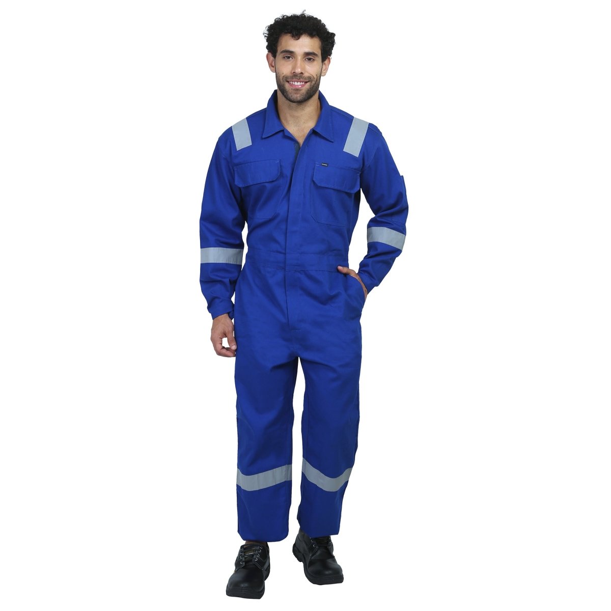 Boiler Suit Coverall with Reflective Tape 240GSM, 100% cotton - Uwears®