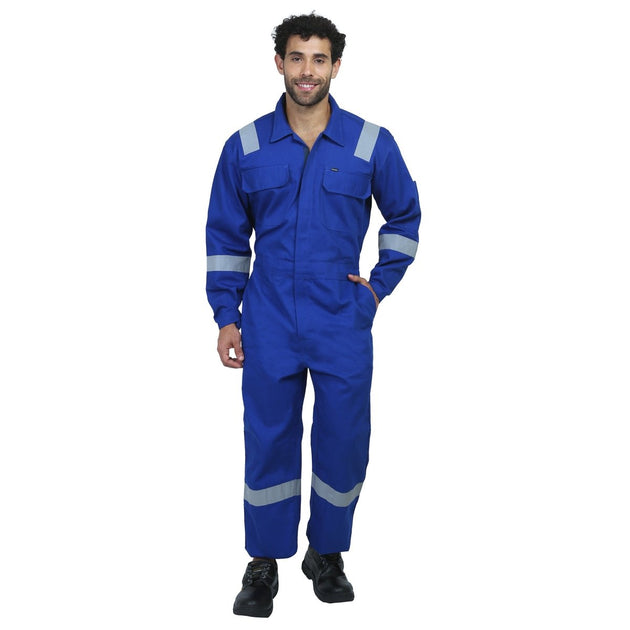 Boiler Suit Coverall with Reflective Tape 240GSM, 100% cotton - Uwears®
