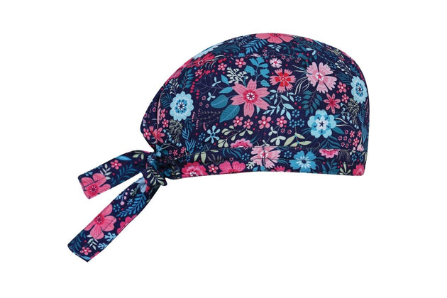 Bright Floral Chef Cap Cotton (Free Embroidery) - Uwears®