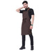 Custom embroidery on coffee brown leather strap apron — free logo embroidery