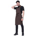 Custom embroidery on coffee brown leather strap apron — free logo embroidery