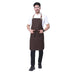 Coffee brown leather strap apron back view showing waist tie