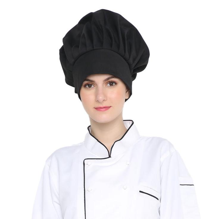 Classic Black Chef Cap Cotton (Free Embroidery) - Uwears®