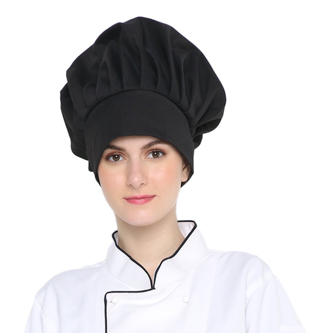 Classic Black Chef Cap Cotton (Free Embroidery) - Uwears®
