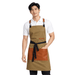Classic CrossBack Apron with Leather Strap (Khaki) - Uwears®