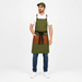 Classic CrossBack Apron with Leather Strap (Olive Green) - Uwears®