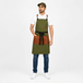 Classic CrossBack Apron with Leather Strap (Olive Green) - Uwears®