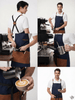 Classic CrossBack Apron with Leather Strap (Raymond Navy) - Uwears®