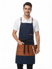 Classic CrossBack Apron with Leather Strap (Raymond Navy) - Uwears®