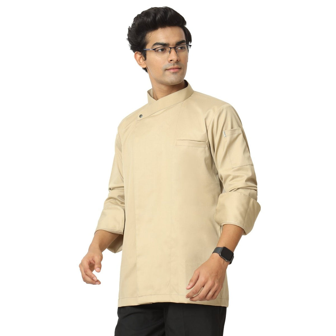 Classic Flex Chef Coat (Beige) - Free Embroidery - Uwears®
