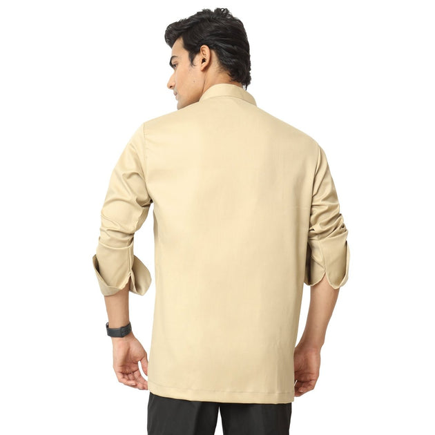 Classic Flex Chef Coat (Beige) - Free Embroidery - Uwears®