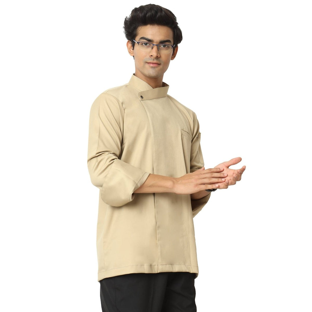 Classic Flex Chef Coat (Beige) - Free Embroidery - Uwears®