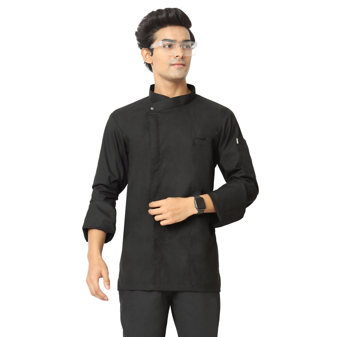 Classic Flex Zipper Chef Coat (Black) - Uwears®