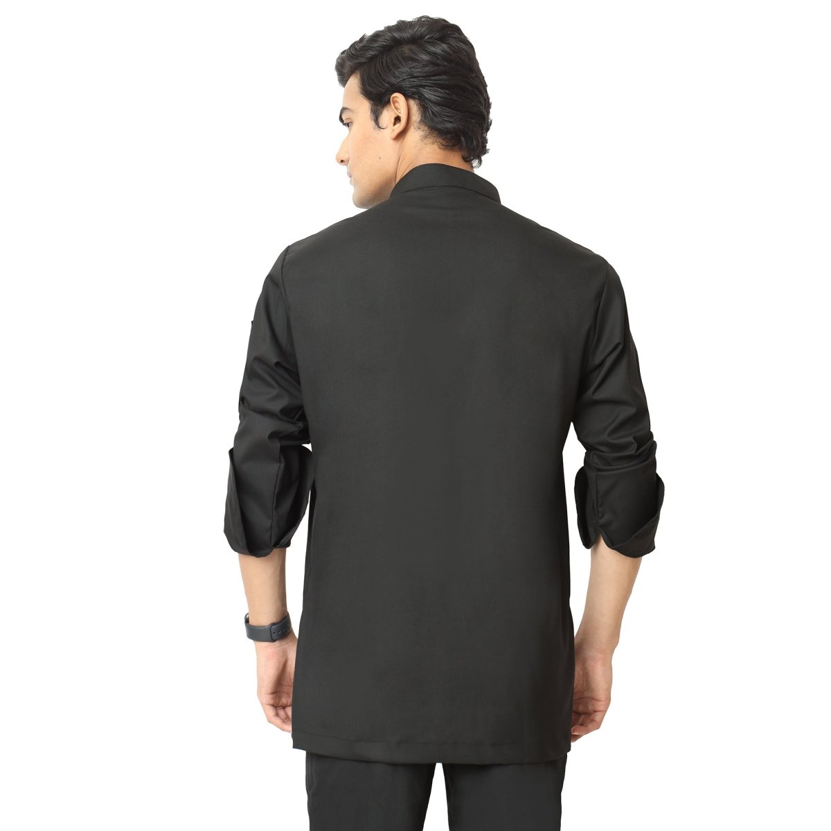 Classic Flex Zipper Chef Coat (Black) - Uwears®