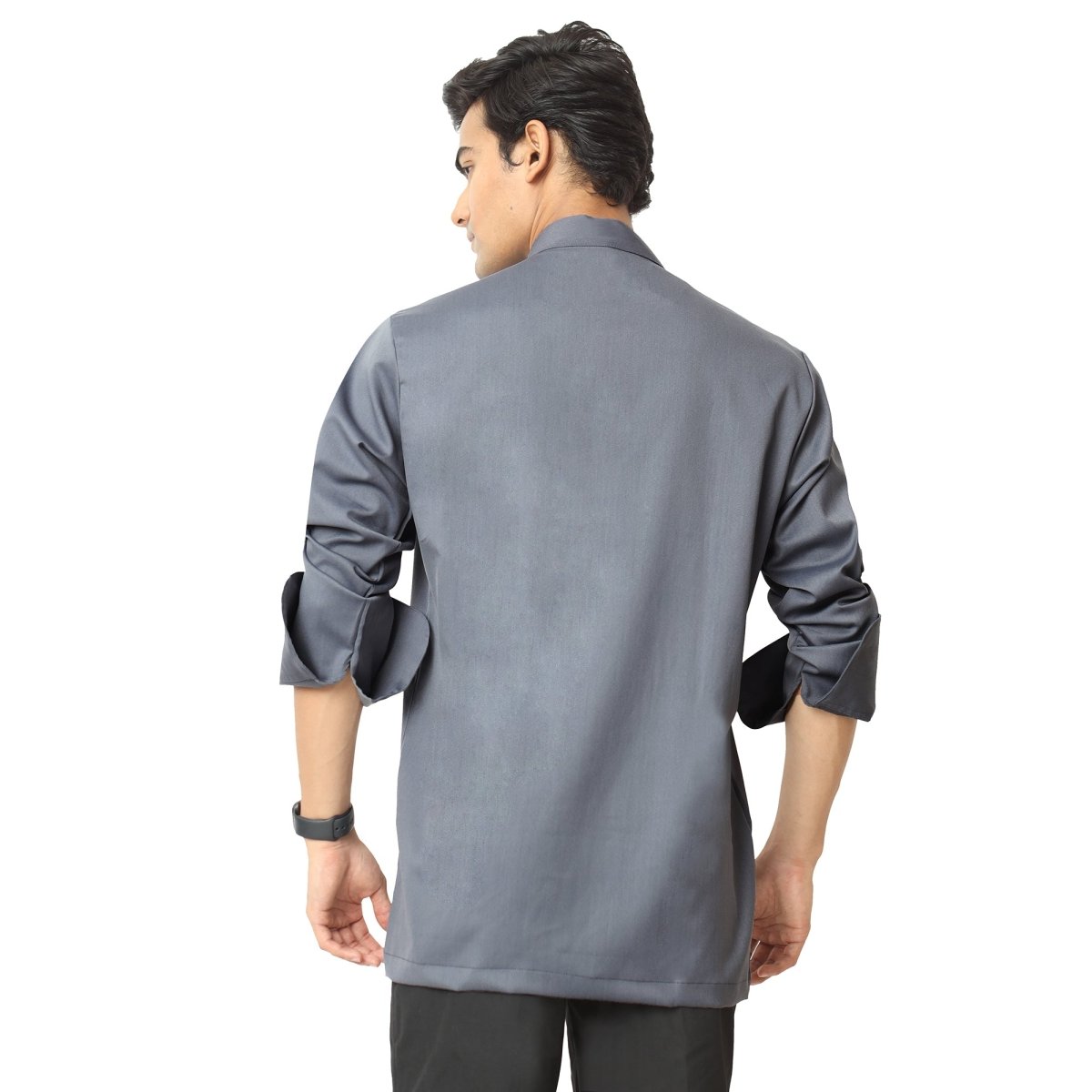 Classic Flex Zipper Chef Coat (Grey) - Free Embroidery - Uwears®