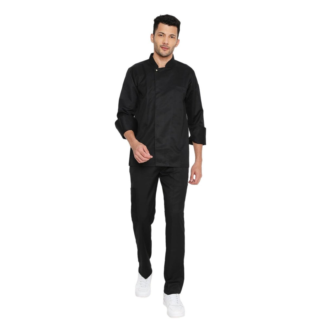 Classic Full Sleeve Chef Coat (Black) - Free Embroidery - Uwears®