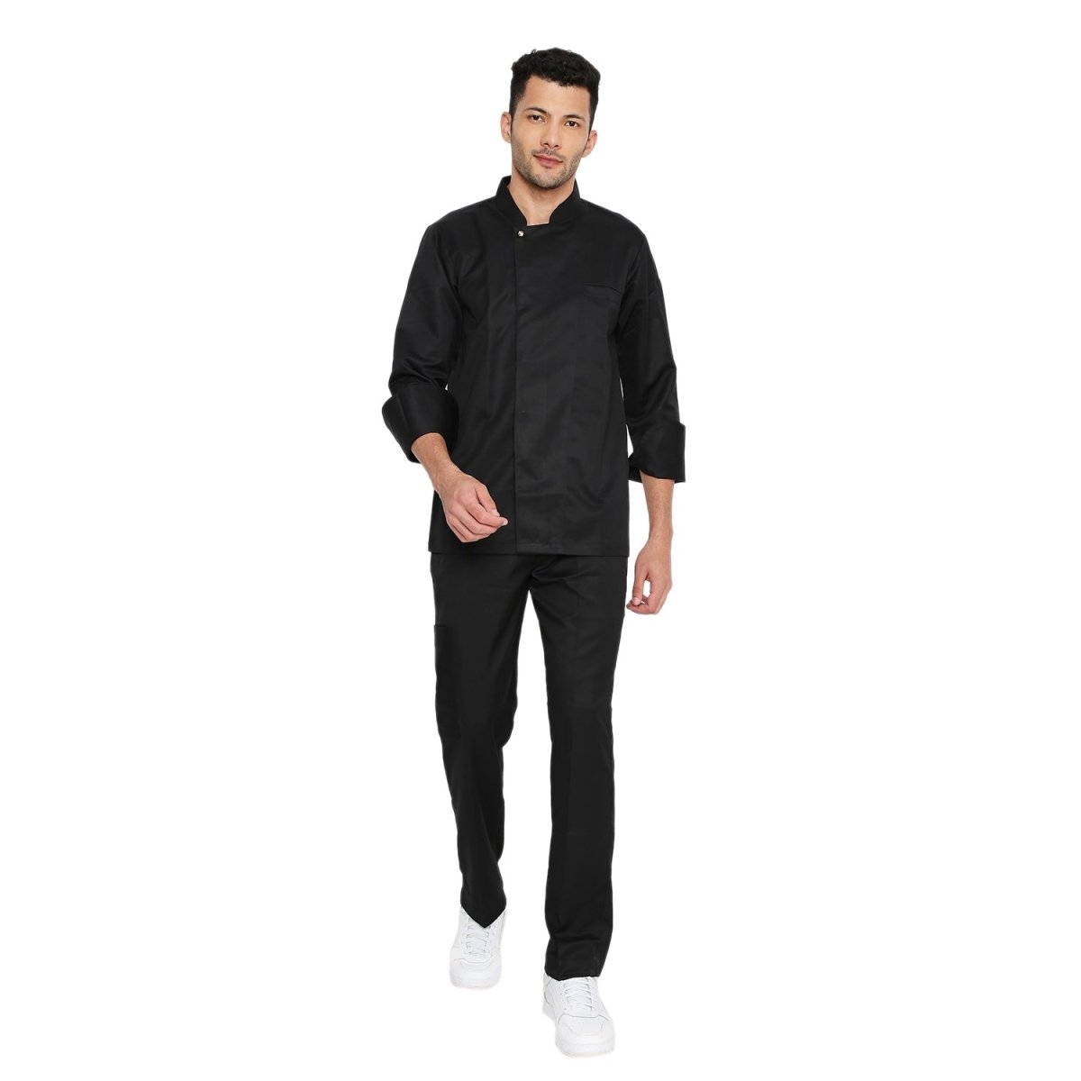 Classic Full Sleeve Chef Coat (Black) - Free Embroidery - Uwears®