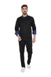 Classic Full Sleeve Chef Coat (Black/Blue) - Free Embroidery - Uwears®