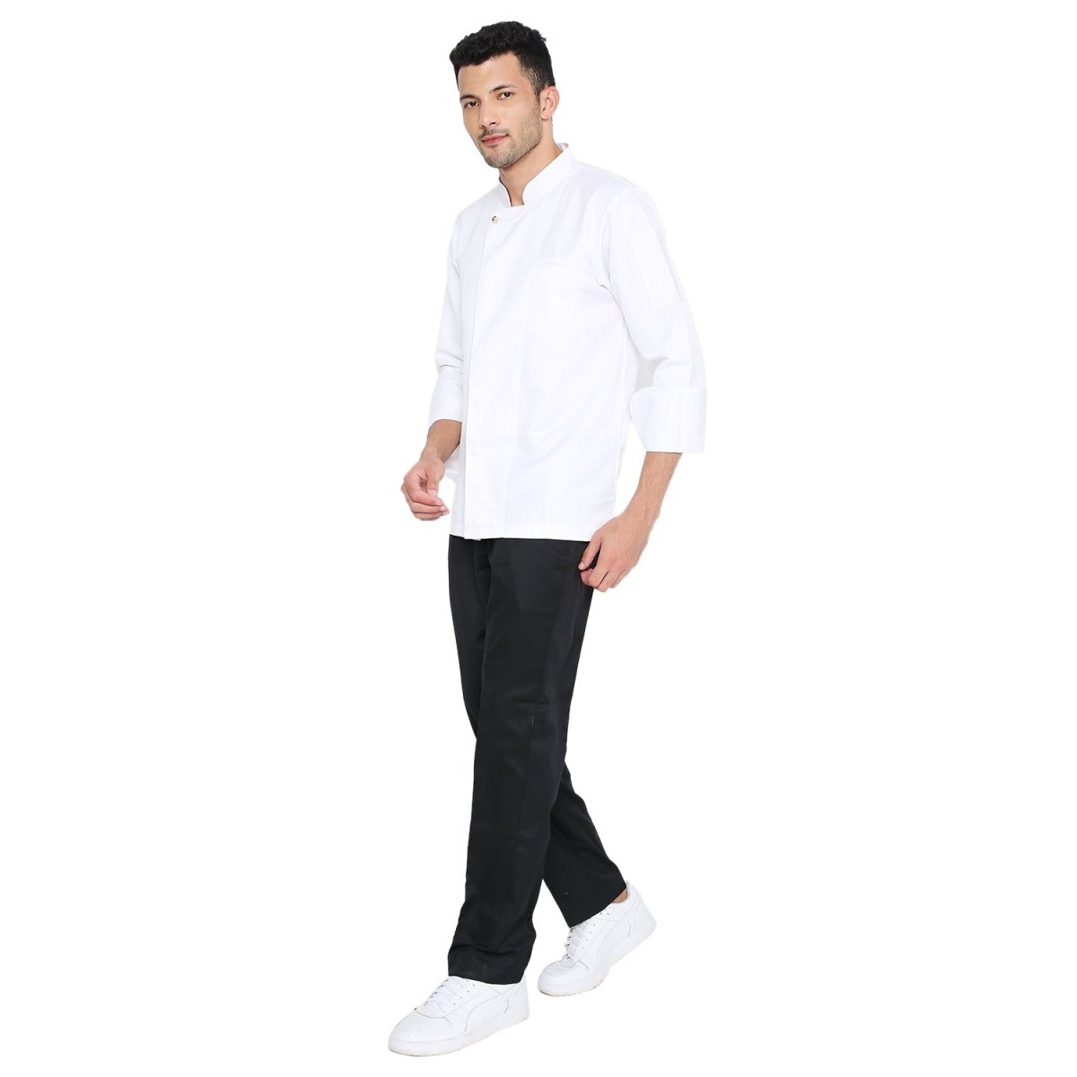 Classic Full Sleeve Chef Coat (White) - Free Embroidery - Uwears®