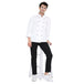 Classic Full Sleeve Chef Coat (White/Black) - Free Embroidery - Uwears®