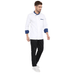 Classic Full Sleeve Chef Coat (White/Blue) - Free Embroidery - Uwears®