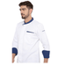 Classic Full Sleeve Chef Coat (White/Blue) - Free Embroidery - Uwears®