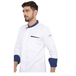 Classic Full Sleeve Chef Coat (White/Blue) - Free Embroidery - Uwears®